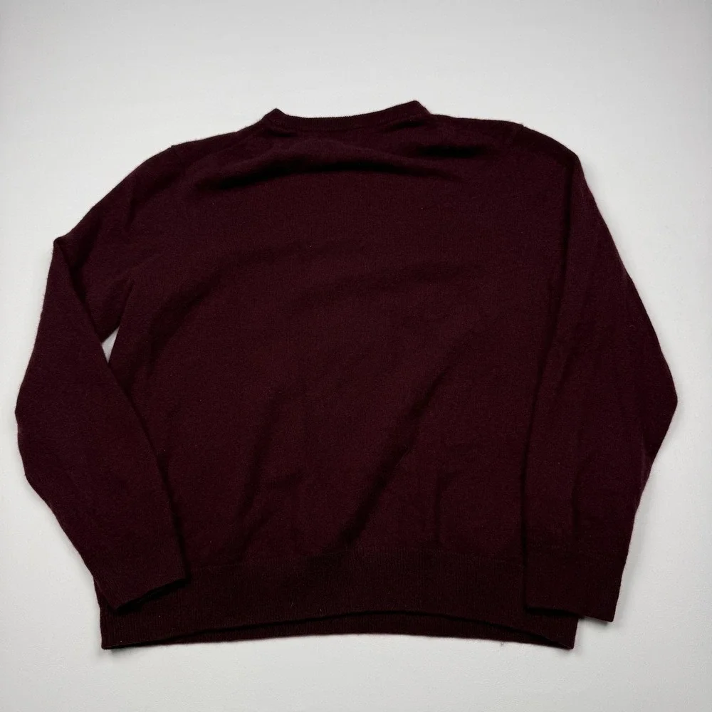 Quince Sweater Mens XL Red 100% Cashmere Crewneck Knit Pullover Classic Solid